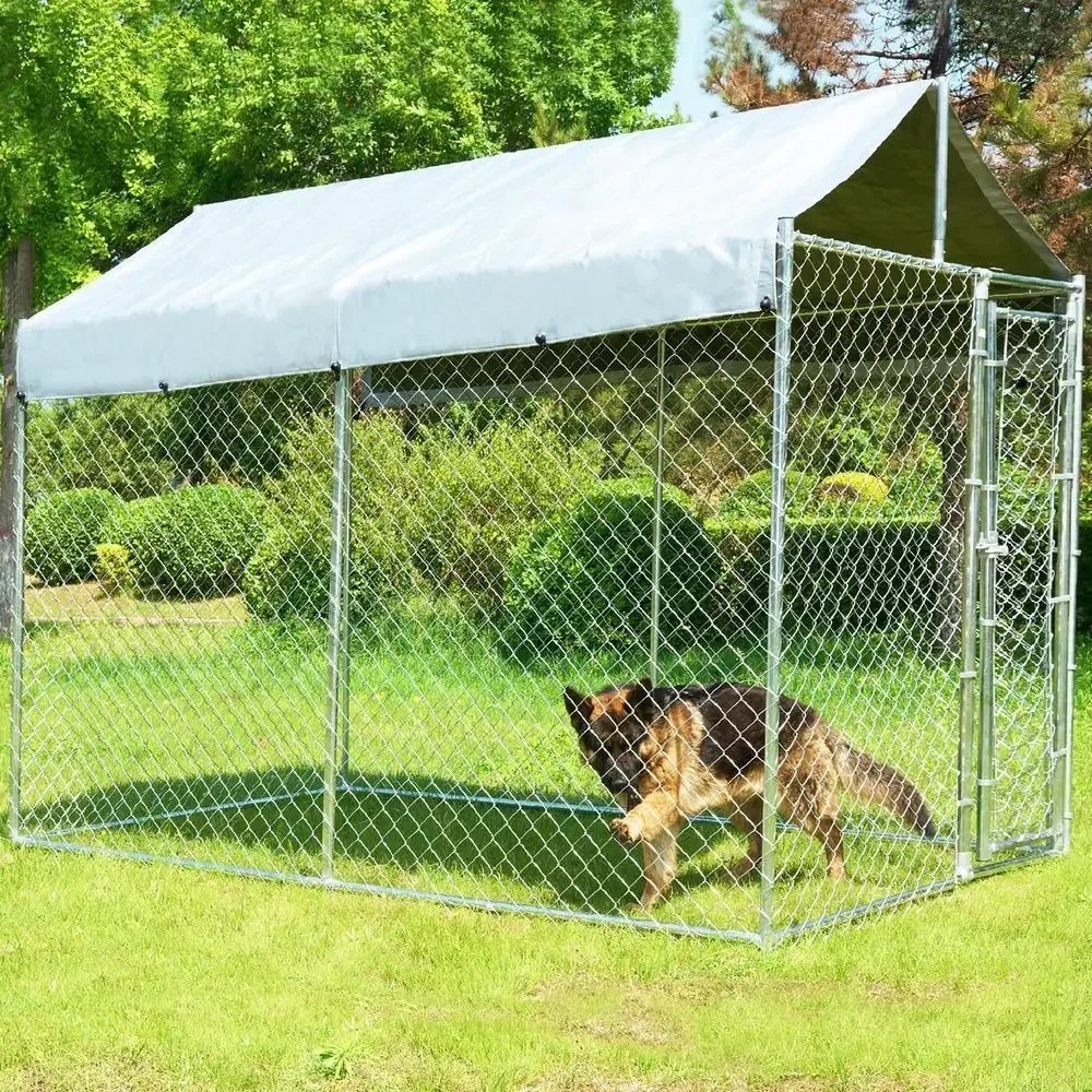 Security Chain Door - Robuster 10x6x7,7 Fuß großer Hundezwinger für